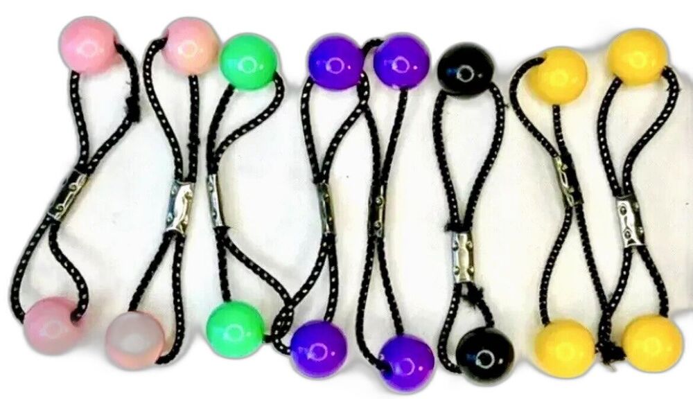 Vintage 70s Lot of 8 Whimsy Goody Hair Rainbow Bead Knocker Ponytail Holders